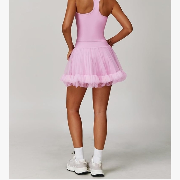 Chic Pink Tulle Skort - Picture 3 of 9